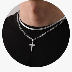 Silver Cross Pendant Necklace